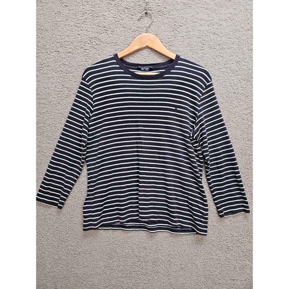 Ralph Lauren Sport Long Sleeve Tee XL Blue Stripe Cotton Pony Preppy Nautical